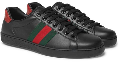 gucci shoes ace black|Gucci ace sneakers men's.